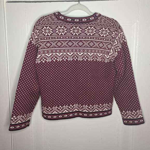 LL Bean Fair Isle Quarter Button Up Sweater Woman's Small - Picture 6 of 6